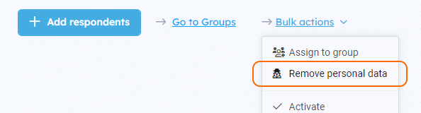 Bulk action - Remove Personal data