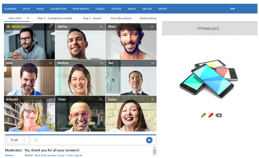 Video focus group software